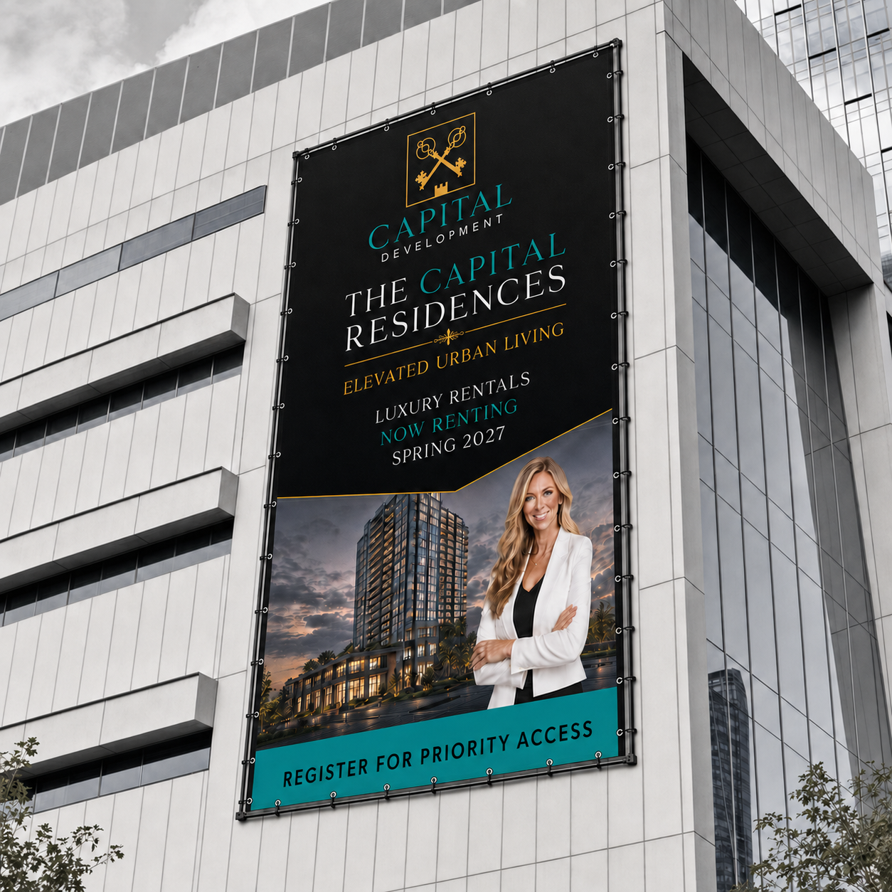 Building banner installation