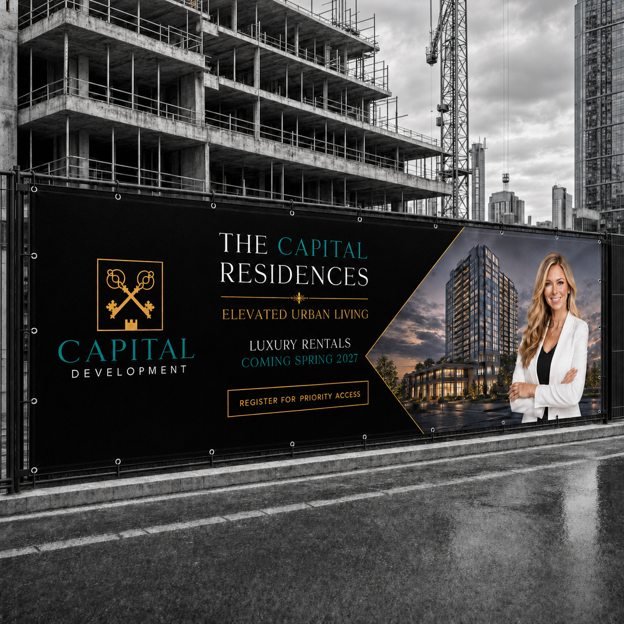 Mesh banner installation