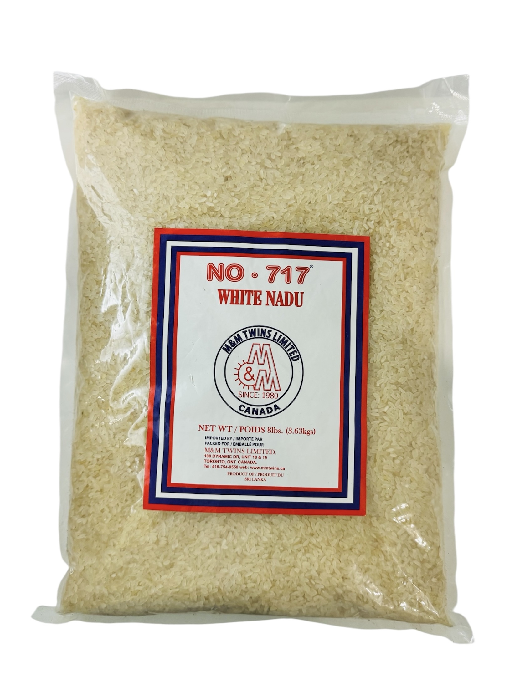 Niwdu Rice NO.717 White Nadu Rice 8lbs - M&M TWINS LIMITED