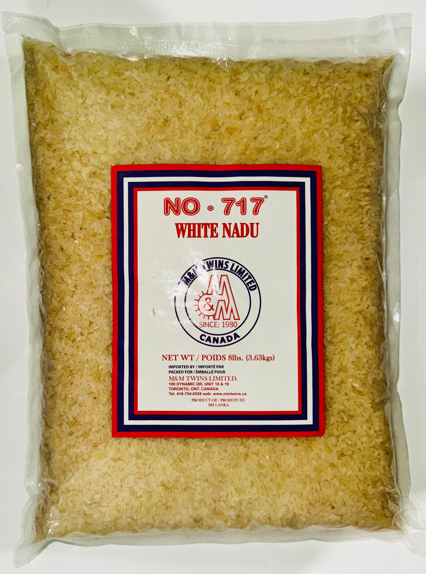 Niwdu Rice NO.717 White Nadu Rice 8lbs - M&M TWINS LIMITED