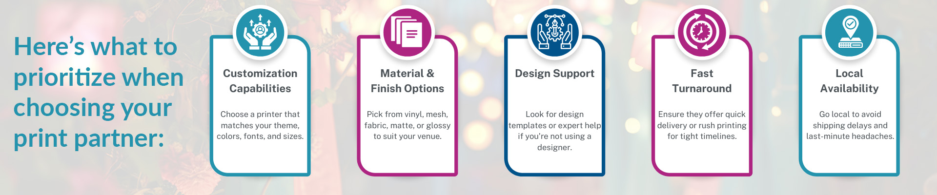 Here’s what to prioritize when choosing your print partner:
