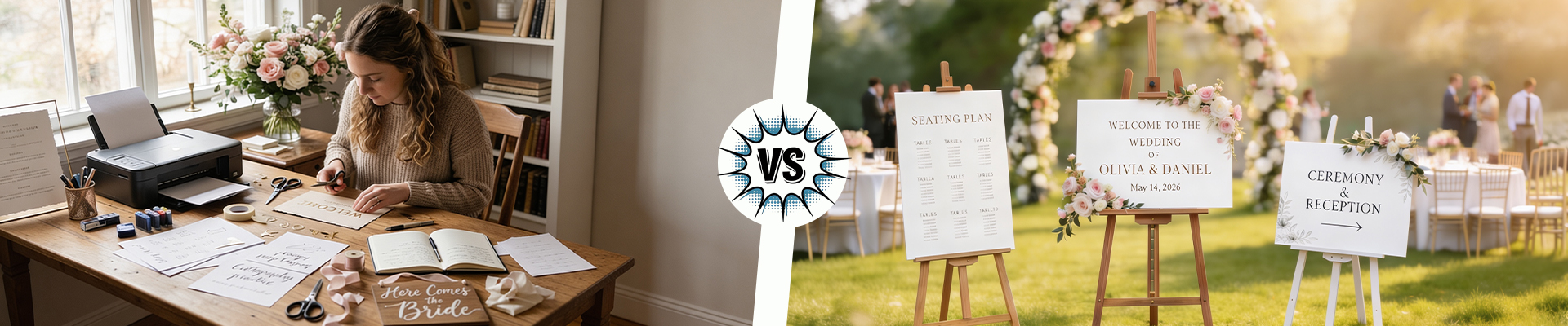 When to Use DIY vs. Professional Wedding Sign Printing?