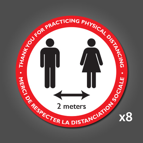 Physical Distancing Decals 8-Pack Kit
