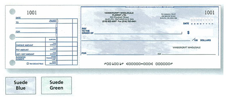 Personalized Hand Written Cheques Canada