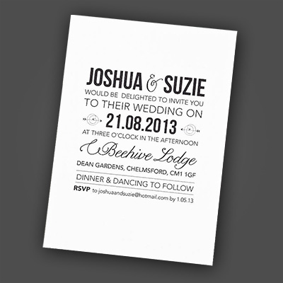 Wedding Invitations - Black Ink