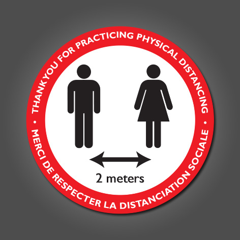 Physical Distancing 2m Decals