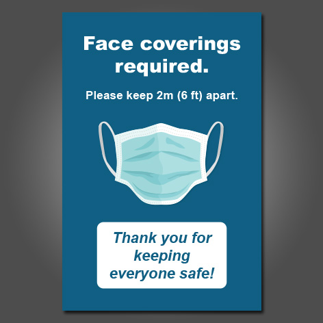 Safety Coverings Required Sign