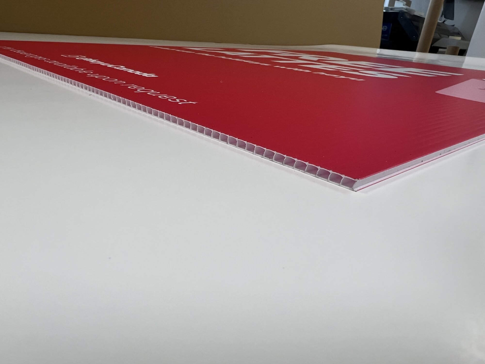 Printed on Coroplast 