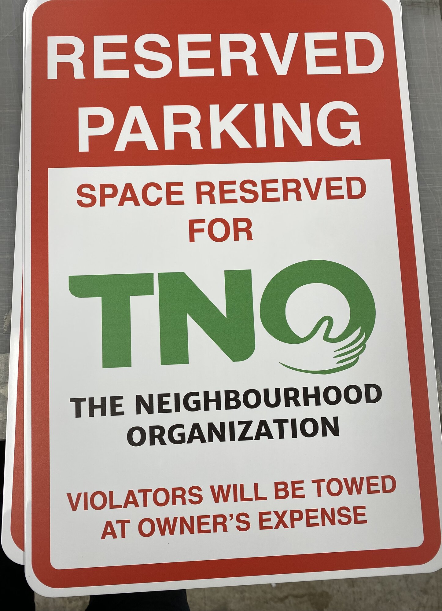 Parking sign