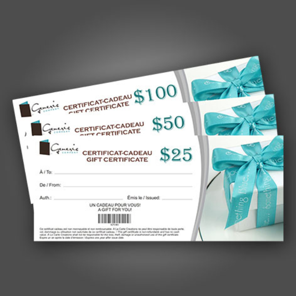 Custom Gift Certificate Printing Canada