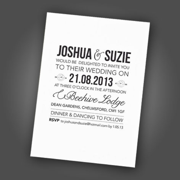 Wedding Invitations - Black Ink 1