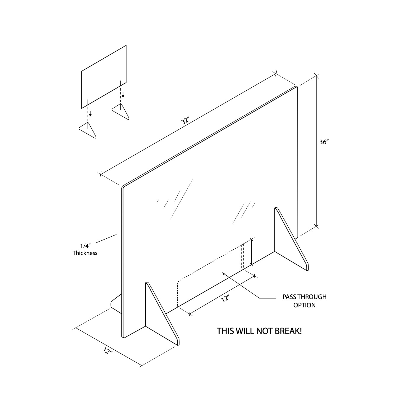 Sneeze Guard  - Clear Polycarbonate Desktop Mount Shield 8