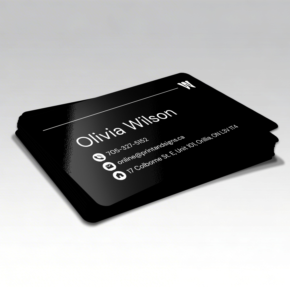 Gloss B&W Business Cards 2