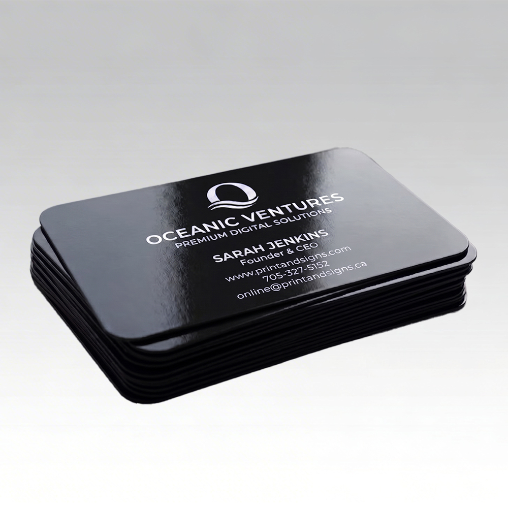 Gloss B&W Business Cards 1