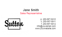 Business Card  (Sutton - 15) Front