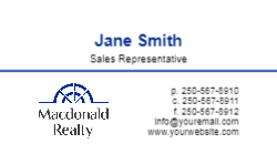 Business Card  (Macdonald Realty - 15) Front