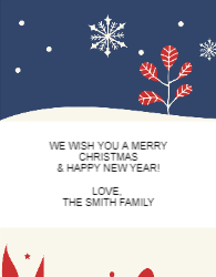 Flat Christmas Card-4.25x5.5 - B19