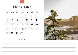 Desk calendar, spiral-bound with self stand (Design 2)