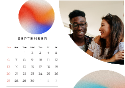 Desk calendar, spiral-bound with self stand (Design 22)