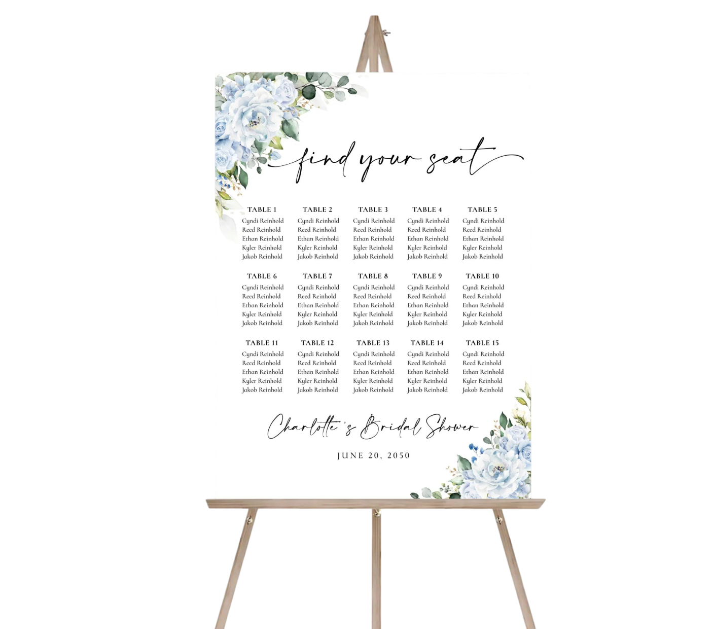 Seating Chart Signs