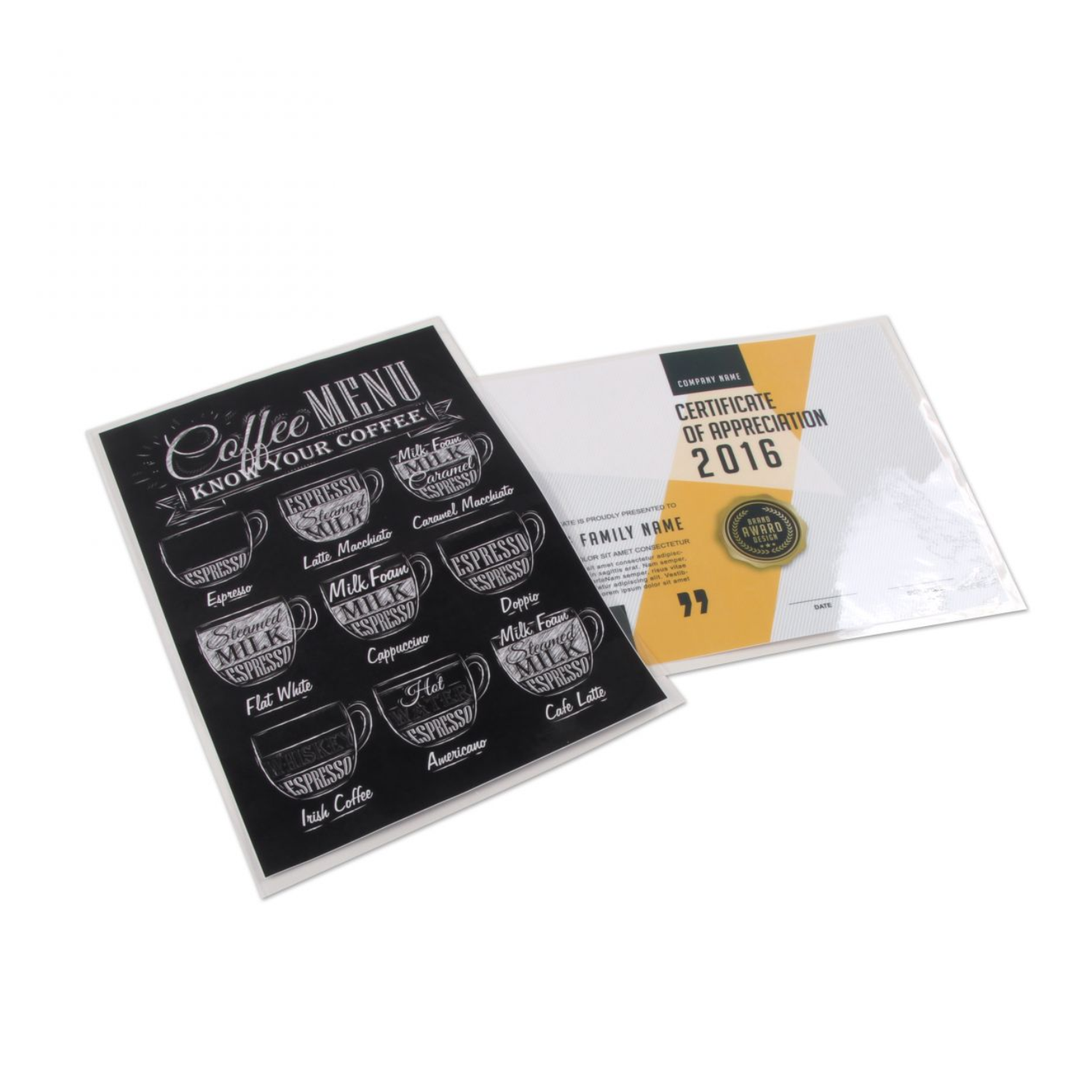 Restaurant Laminated Menu