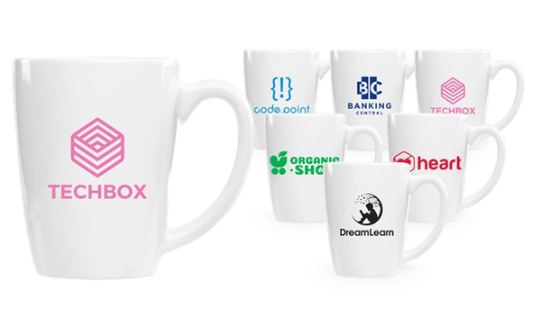 11 oz White Ceramic Bistro Mug