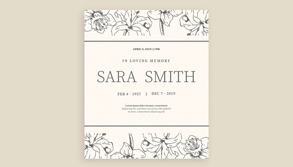 Memorial Prayer Card 1 Side