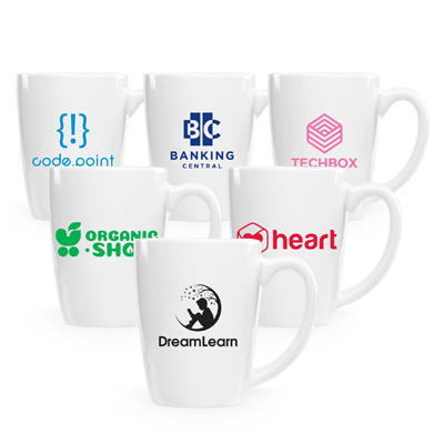 11 oz White Ceramic Bistro Mug