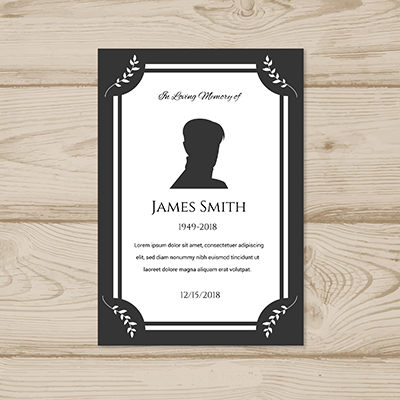 Memorial Prayer Card 1 Side