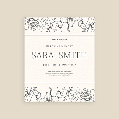 Folded Memorial Prayer Card