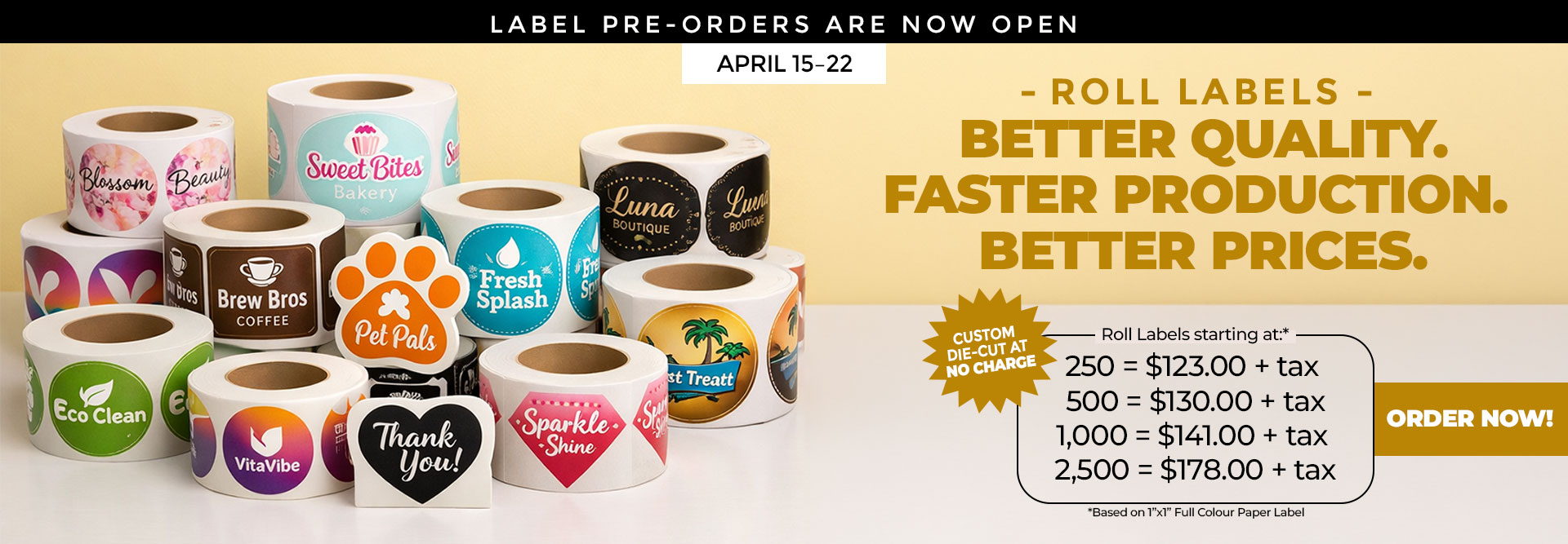 Pre-order - Paper Roll Labels