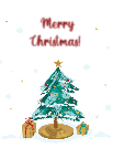 Design 022 - 5"x7" Christmas Tree Watercolour Front