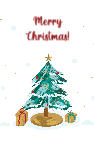 Design 022 - 8.5"x5.5" Christmas Tree Watercolour Front