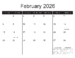 Canadian 2026 Calendar - Canadian Dates (December 2025 to December 2026)