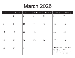 Canadian 2026 Calendar - Canadian Dates (December 2025 to December 2026)