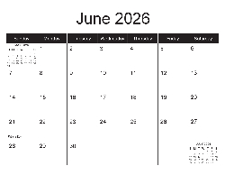 Canadian 2026 Calendar - Canadian Dates (December 2025 to December 2026)