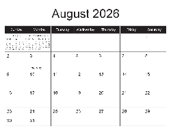 Canadian 2026 Calendar - Canadian Dates (December 2025 to December 2026)