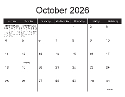 Canadian 2026 Calendar - Canadian Dates (December 2025 to December 2026)