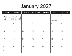 Canadian 2026 Calendar - Canadian Dates (December 2025 to December 2026)