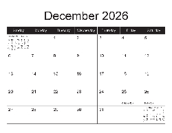 Canadian 2027 Calendar - Canadian Dates (December 2026 to December 2027)