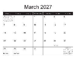 Canadian 2027 Calendar - Canadian Dates (December 2026 to December 2027)