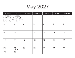 Canadian 2027 Calendar - Canadian Dates (December 2026 to December 2027)