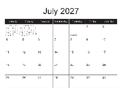Canadian 2027 Calendar - Canadian Dates (December 2026 to December 2027)