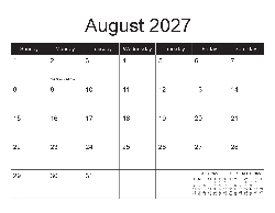 Canadian 2027 Calendar - Canadian Dates (December 2026 to December 2027)
