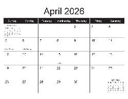 USA 2026 Calendar - USA Dates (December 2025 to December 2026)