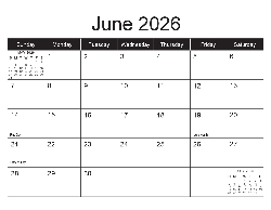 USA 2026 Calendar - USA Dates (December 2025 to December 2026)