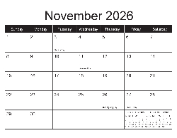 USA 2026 Calendar - USA Dates (December 2025 to December 2026)