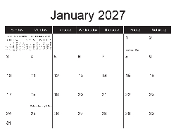 USA 2026 Calendar - USA Dates (December 2025 to December 2026)