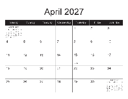 USA 2027 Calendar - USA Dates (December 2026 to December 2027)