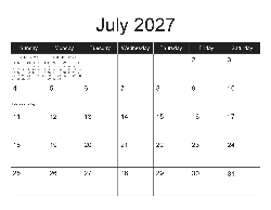 USA 2027 Calendar - USA Dates (December 2026 to December 2027)